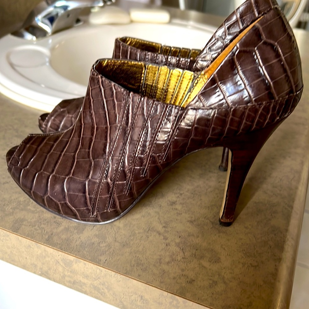 Peep toe high heels